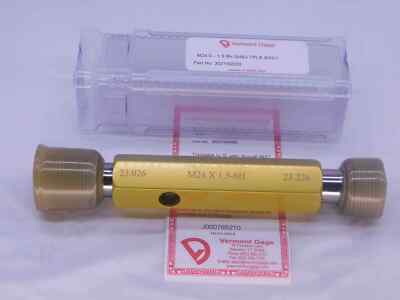 NEW M24 X 1.5 6H VERMONT THREAD PLUG GAGE 24 GO NO GO P.D.'S = 23.026 & 23.226