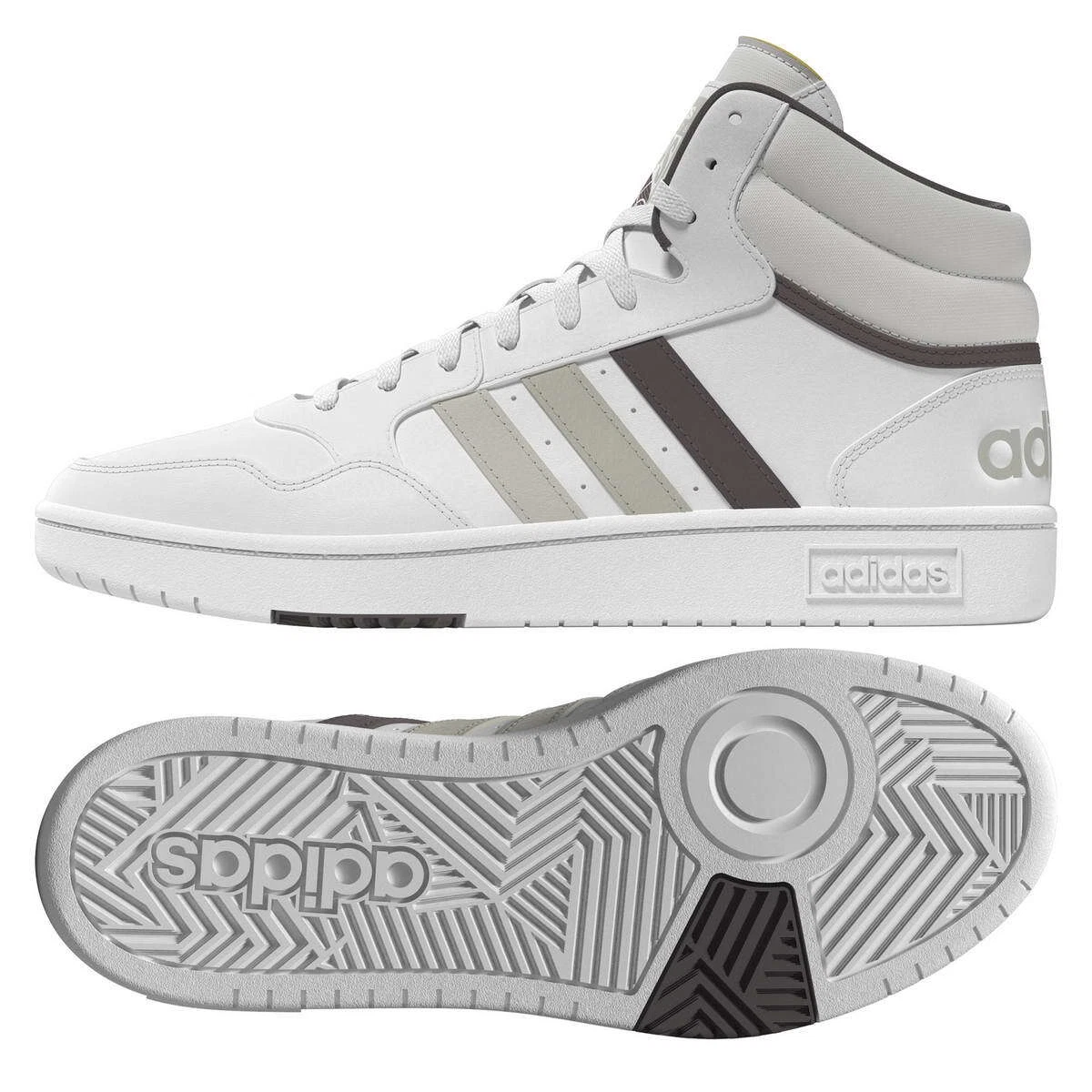 Adidas Boots Hoops bianco medio scarpa sportiva sneaker alta scarpa con lacci tempo libero IH0162