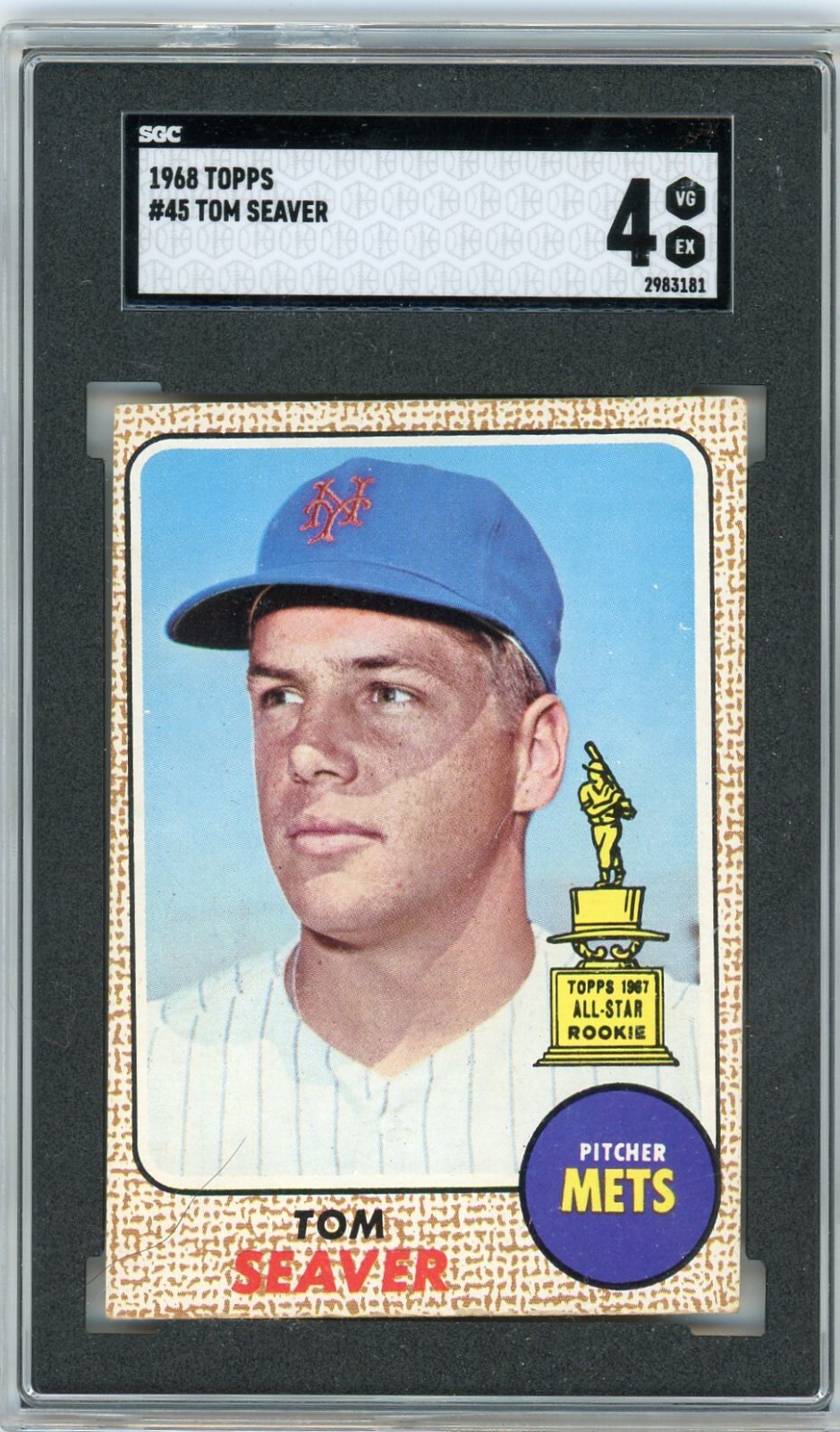 1968 Topps Tom Seaver All-Star Rookie Cup #45 Mets SGC 4