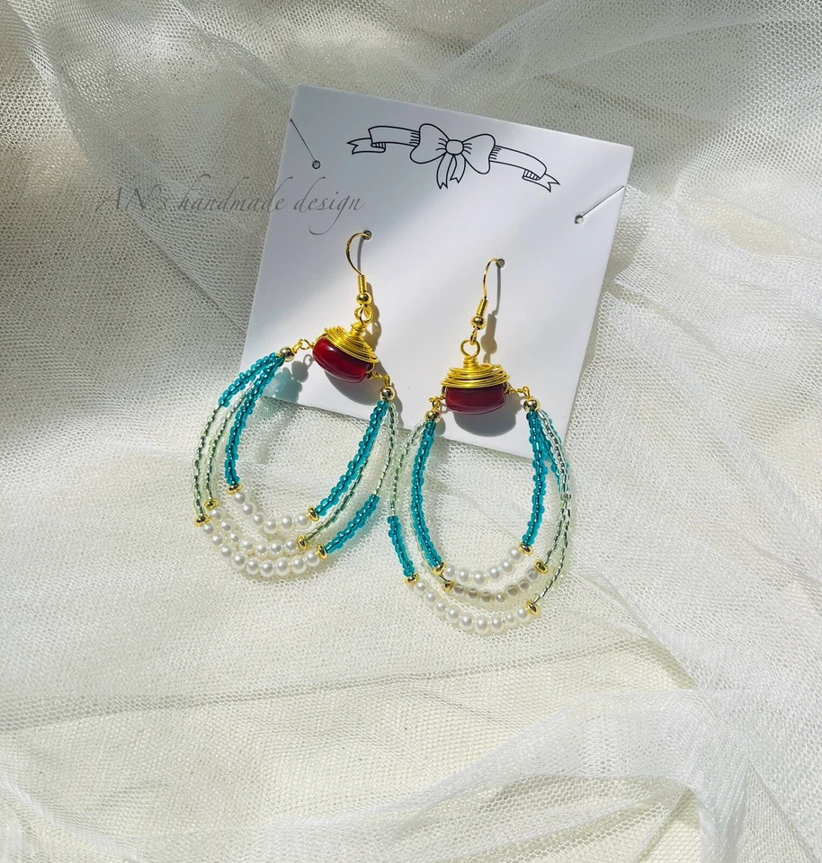 Pulsera collar aretes chapados enchapados rellenos de 18 quilates con piedras preciosas de ónix rojo natural hecha a mano Foto 4 de 4