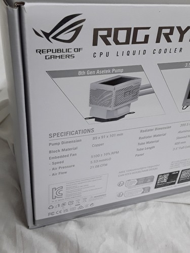 ASUS ROG Ryujin III 360 ARGB WHT All-In-One Liquid CPU Cooler with 360Mm Radiato - Afbeelding 3 van 4