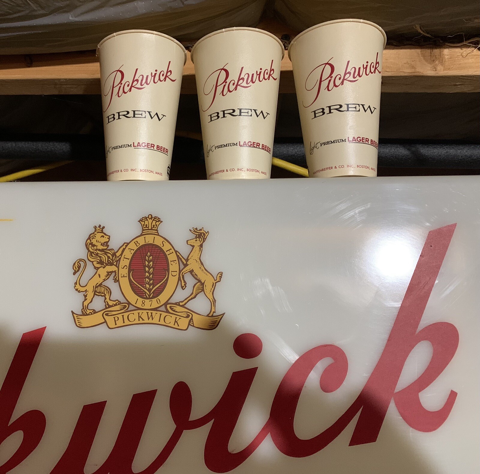 3 PICKWICK BREW WAX BEER ALE CUP HAFFENREFFER BOSTON MASSACHUSETTS DIXIE