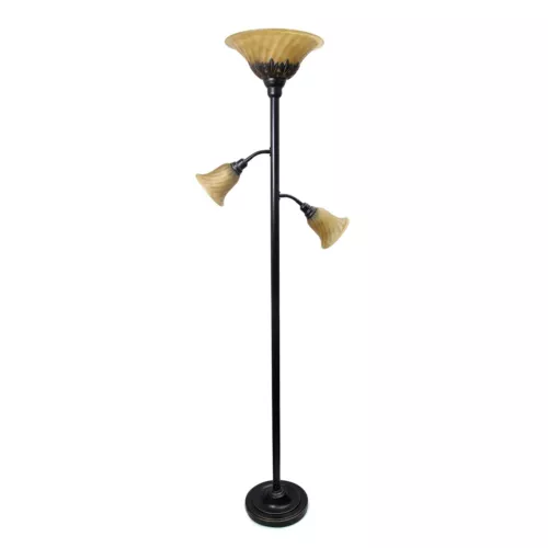 Lalia Home Torchiere Floor Lamp with 2 Reading Lights