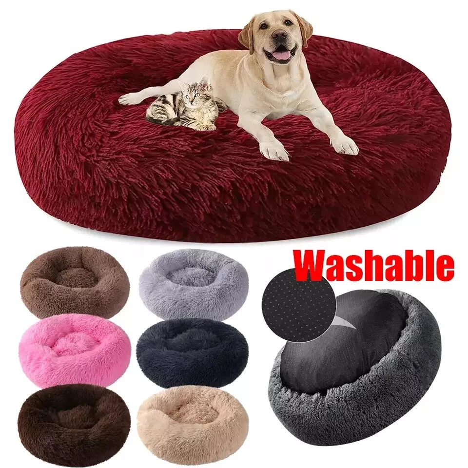 Dog Bed Donut Soft Round Plush Cat Beds For Calming Pet Anti Anxiety Washable
Opens in a new window