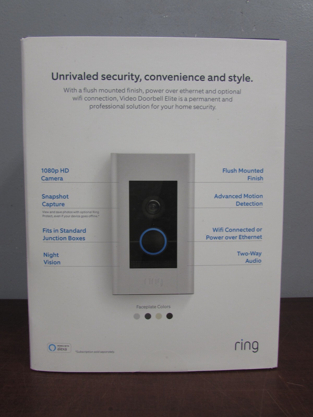 RING VIDEO DOORBELL ELITE FLUSH MOUNTED WITH POWER OVER (8A