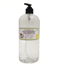 32 Oz with Pump Premium Pure Organic Best Fractionated Coconut Oil Shiny Hair