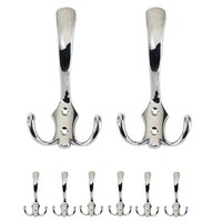 8Er-Set Garderobenhaken MCW-D46, Haken Wandhaken Kleiderhaken, Farbe: Silber