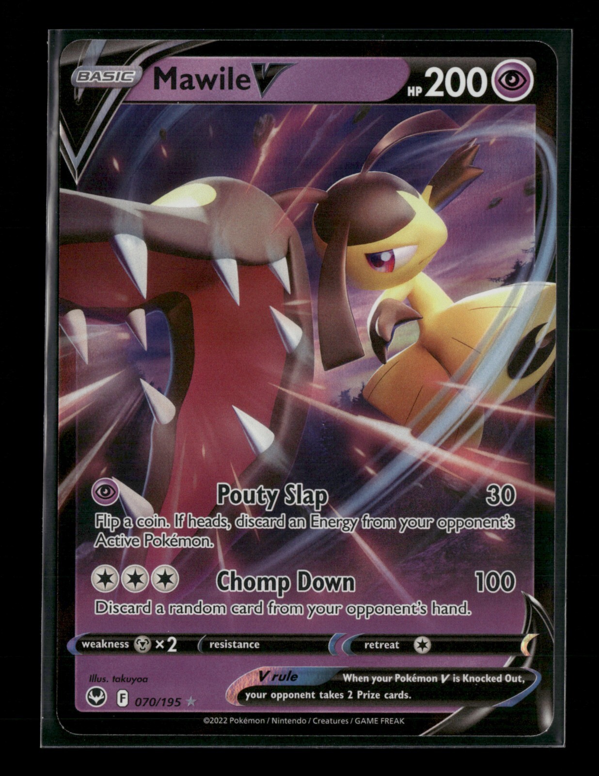 Mawile V 070/195 Silver Tempest HOLO Pokemon Card NM
