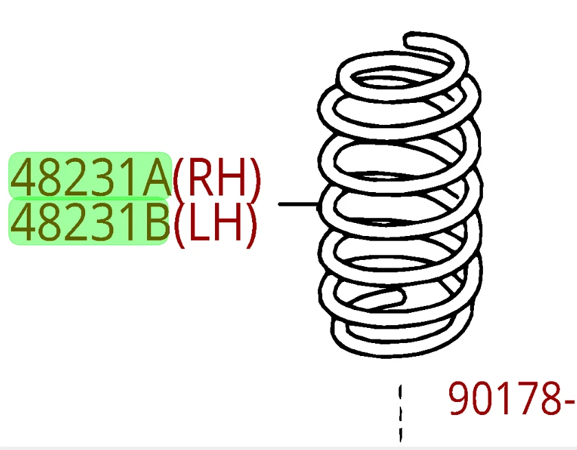 Toyota Sienna 2011-2014 FWD Rear Coil Spring Set Genuine OEM OE - Bild 1 von 1