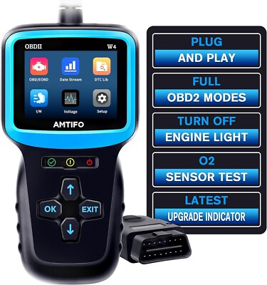 OBD2 Scanner Color Screen Live Data Easy Set up Reset Clear Engine Error Code...