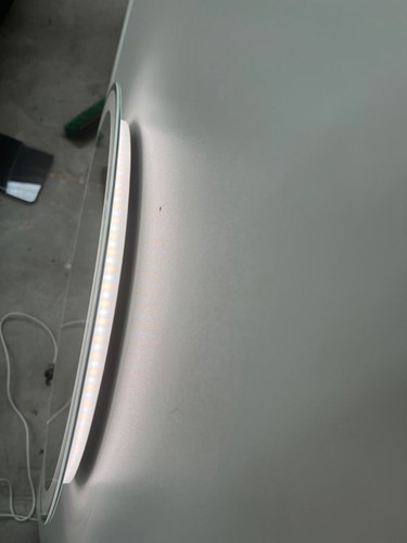 Minimalist Frosted Round LED Strips Mirror 60cm HD Dimmable Light Defogger Décor - Picture 13 of 13