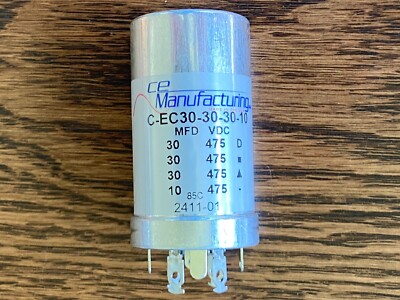 New Leslie 30/30/30/10 uf 475v Quad Can Capacitor Perfect Replacement 122 147