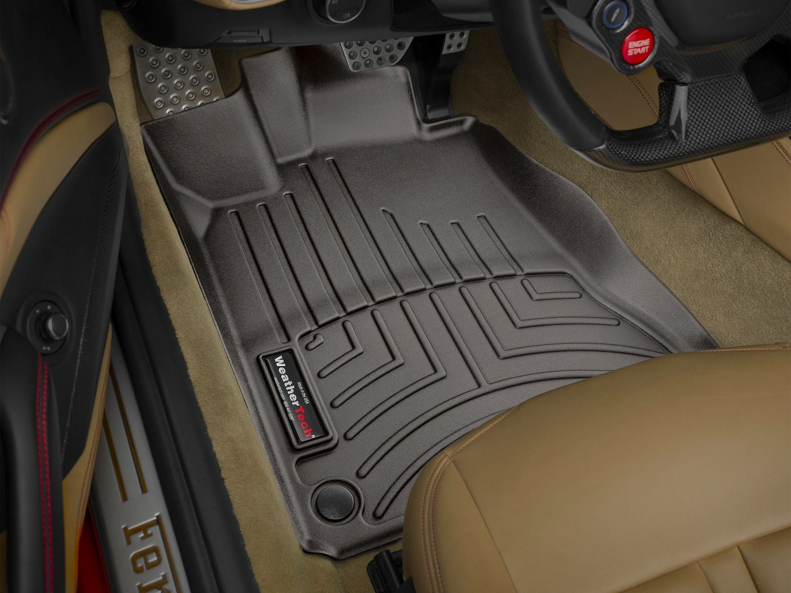 WeatherTech FloorLiner for 2015-2017 Ferrari California T - 1st Row, Cocoa