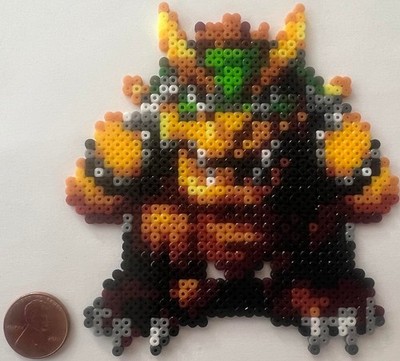 Bowser Super Mario RPG Mini Bead Sprite Artkal Pixel Art Retro Square SNES