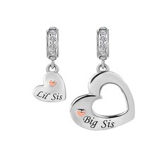 Heart Love Big Sister Little Sister Charm fits Bracelets and Necklace Pendant Be
