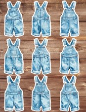 Baby Boy Overalls Die Cut Vinyl Stickers Set Scrapbooking Laptop Waterbottle