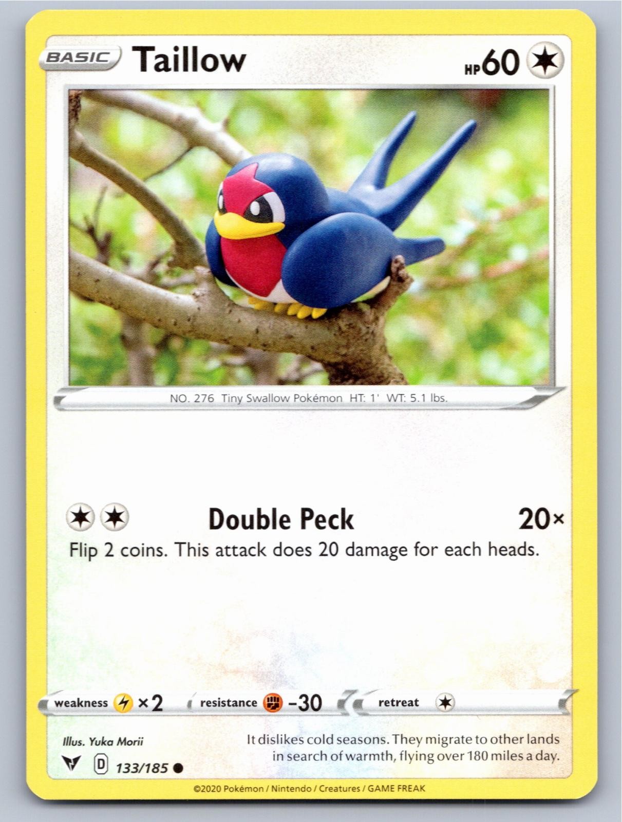 2020 POKEMON TAILLOW VIVID VOLTAGE 133/185 COMMON NM A2383 FREE S&H