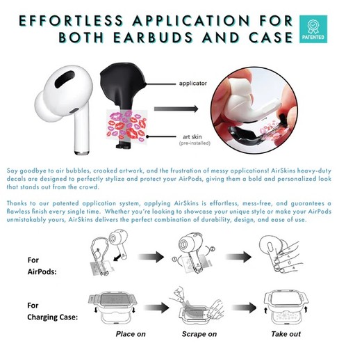 AirSkins for AirPods Pro & Pro 2, Muscial Notes Design Decals, Scratch-Resistant - Picture 2 of 3