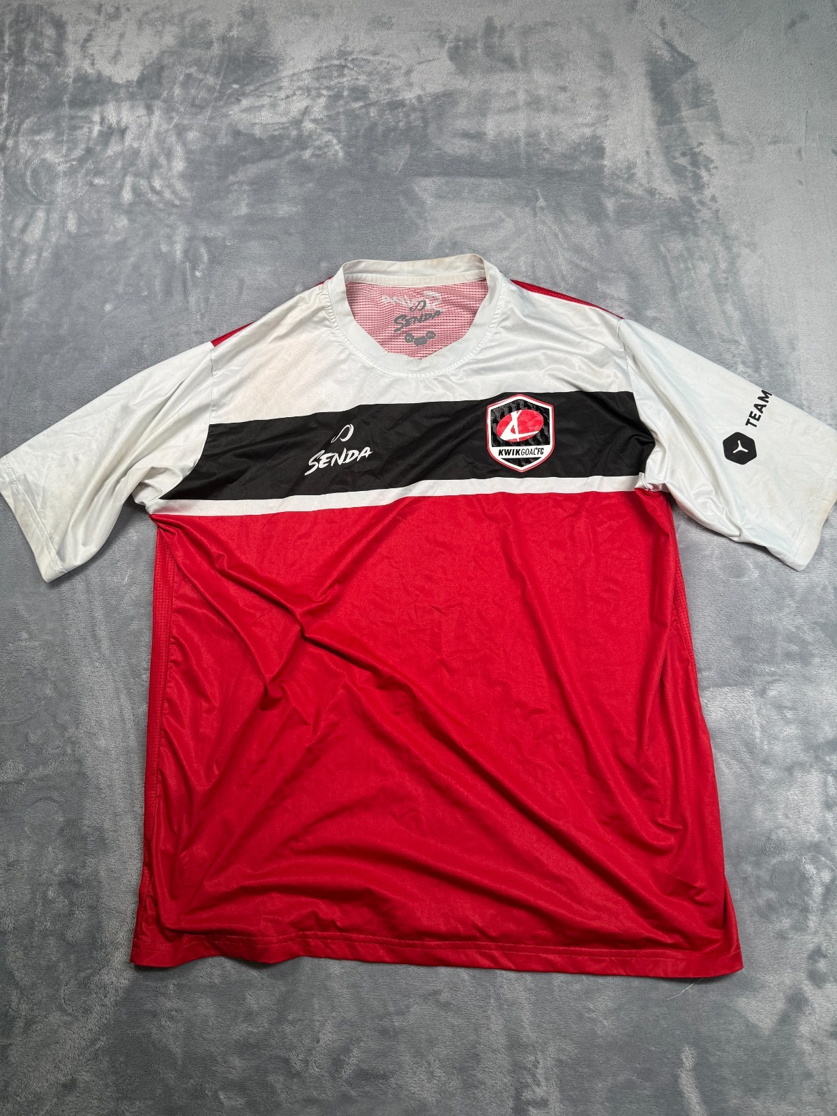 Kwik Goal FC Soccer Jersey Mens XL Red Senda Teamworks Athletic Short Sleeve