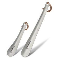 ZOMAKE Shoe Horn Long Handle for Seniors Silver 11.8 7.3Inch, 11.8 7.3 Inch