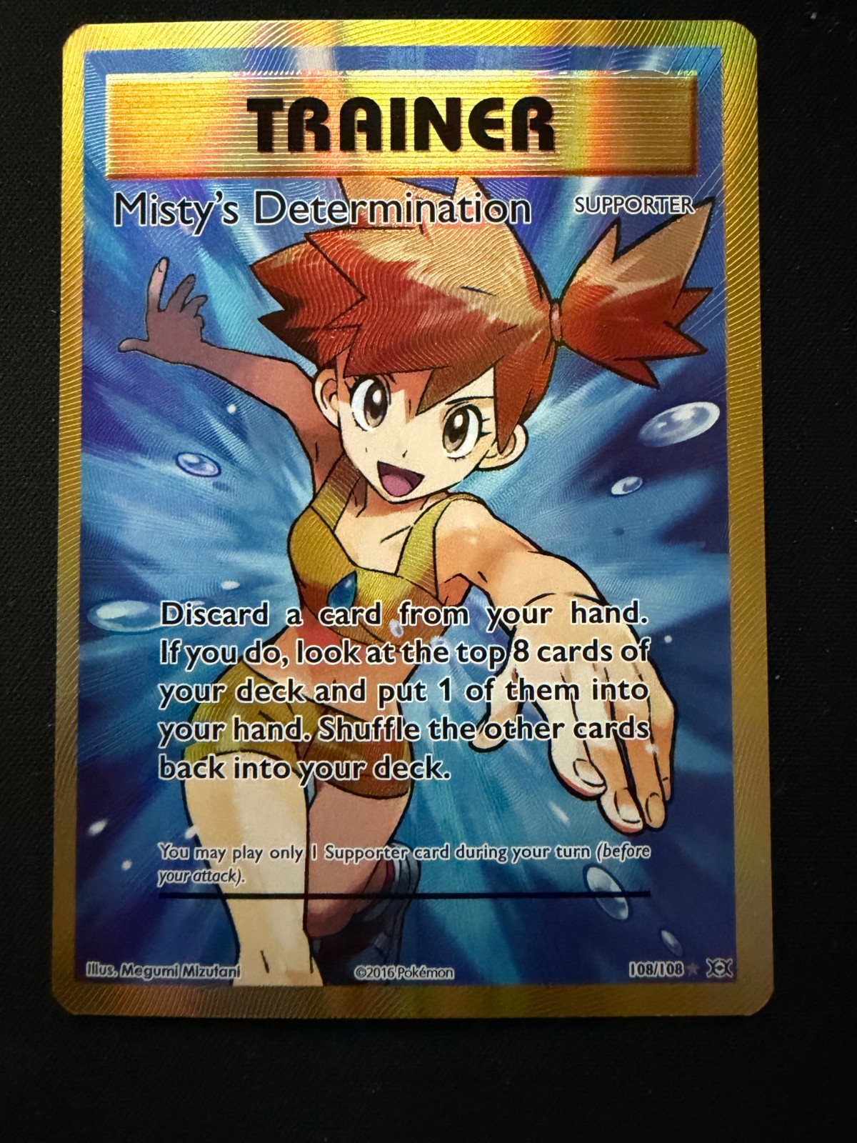 Misty's Determination Full Art -2016 Pokemon XY Evolutions 108/108 NM Ultra Rare