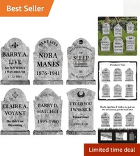 Halloween Decorations Outdoor Graveyard Tombstones 6Ct Large Realistic Halloween