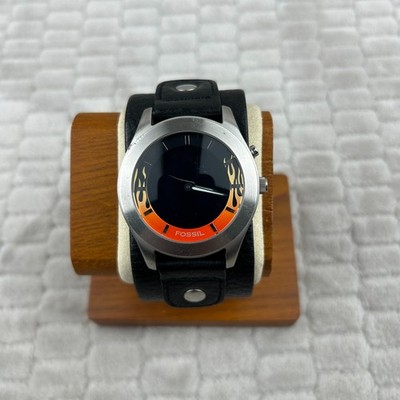 Fossil Big Tic Fire Flames Dial Watch - JR-8200 - New Batteries Face Scratched