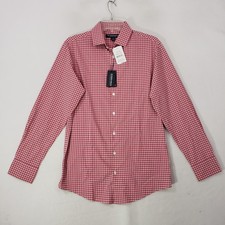 Mizzen Main Lightweight Leeward Shirt Men's Small Trim Fit Red Check New NWT