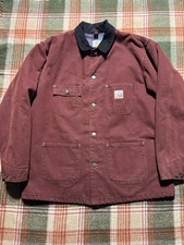 Vintage Carhartt Large R C02 Clay Blanket Lined Barn Chore Coat Made In USA