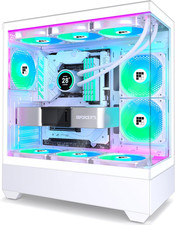 F1 PC Case - Pre-Installed 6 PWM ARGB Fan, ATX Mid-Tower Gaming PC Case, Type-C,