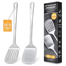2 Pcs Stainless Steel Spatulas Set, Metal Spatula 2PC -Spatula, -Spatula 