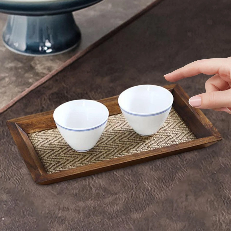 Tea Set Tray Desk Organizer Wooden Traditional Household Chinese Kung Fu Tray