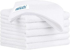 White Microfiber Cleaning Cloth 6 Pack 12.5 x 12.5 inch Microfiber Towels for