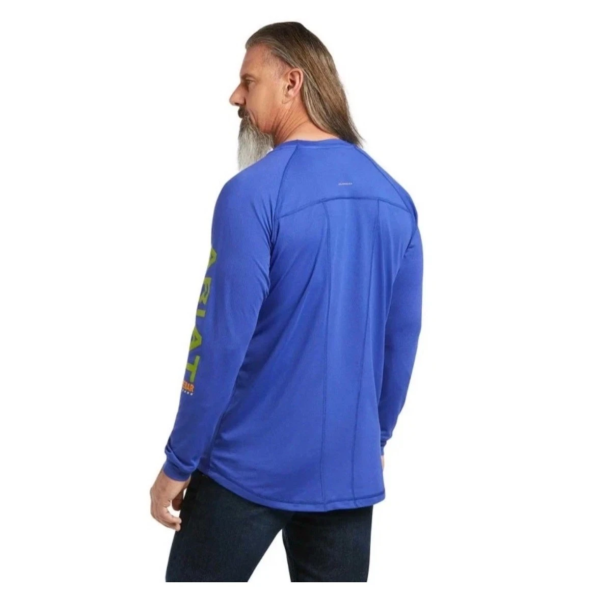 Ariat Rebar Heat Fighter LS T-Shirt Mens Large Tall Royal Blue Shirt 10039463
