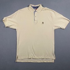 Vintage Tommy Hilfiger Polo Mens Medium Classic Crest Cream Cotton Shirt