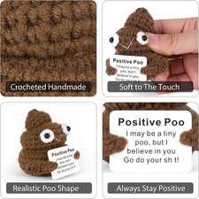 Funny Positive Poo, Cute Crochet Potato Partner Toy with Positive Card Cheer ...