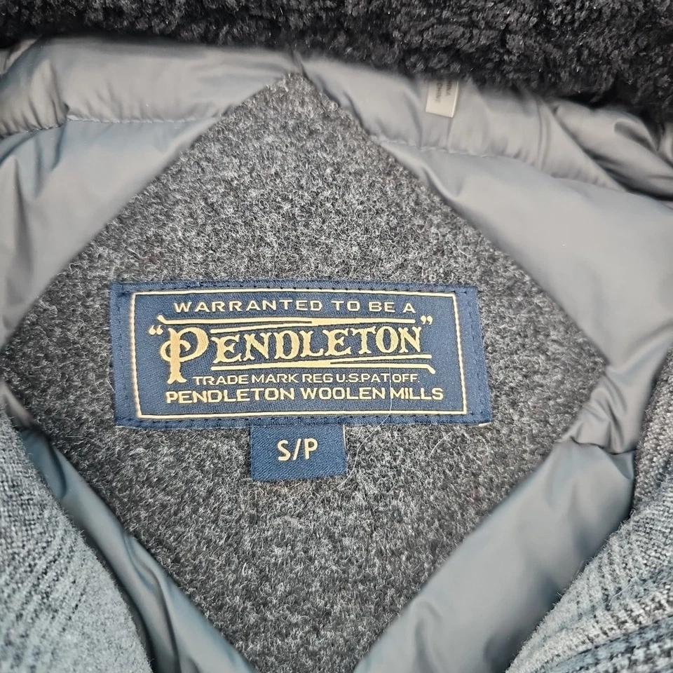 Pendleton Mens Windham Wool Coat Down Lined Removable Shearling Collar Sz S  - Image 3 of 4