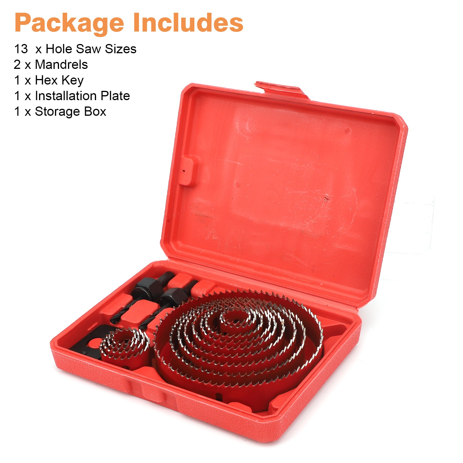 17x 3/4"-5"HSS Bi-Metal Hole Saw for Electric Drill Cutting Wood Plastic Drywall