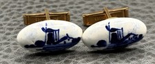 Vintage Delft Blue Windmill Ceramic Pottery G...