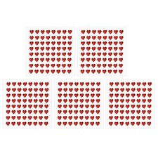5 Sheet Heart Gem Stickers 6mm, Self Adhesive Rhinestones Jewel Sticker Red
