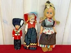 Small Vintage Dolls x3 Costume Souvenir Open Shut Eyes Dutch with Clogs World