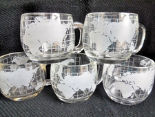 Nestle Nescafe World Globe Mugs  *Lot Of 5* Coffee Hot Chocolate Frosted