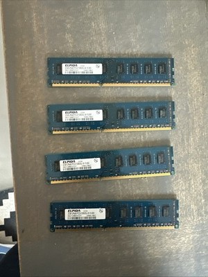 8GB TOTAL   Elpida DDR3 DIMM 2GB Memory Ram PC3-10600U-9-10-A0 EBJ20UF8BCF0-DJ-F