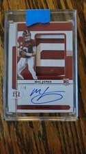 2021 National Treasures Collegiate College Material Signatures Mac Jones 3/8