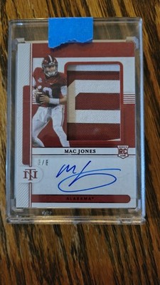 2021 National Treasures Collegiate College Material Signatures Mac Jones 3/8