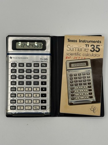 Vintage TEXAS INSTRUMENTS TI-35 Slimline Scientific Calculator w/Case No Battery - Picture 4 of 4