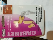 Defender Security Brass Cabinet/Drawer Lock U-9953 For 1" Thick Panels