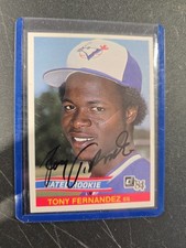 Tony Fernandez Autographed 1984 Donruss Rated Rookie. Mint.