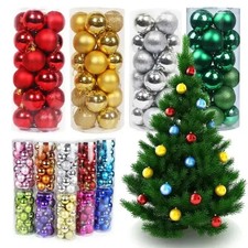 Hot 24 Pcs 3/4/6cm Christmas Tree Balls Multicolor Decorations