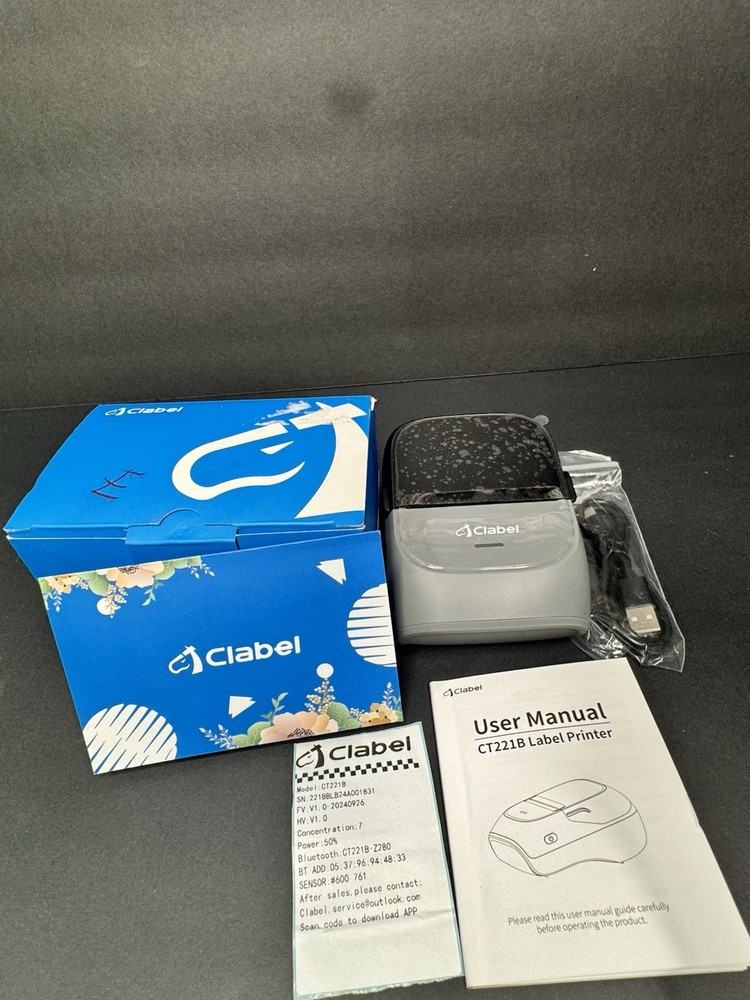 CLABEL 221B Inkless Portable Label Maker with 2-Inch Tape for Home and Office